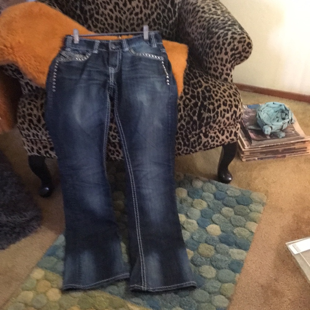 Blue Jeans, Buy Rock and Roll Cow Girl. Size 24X32 Mid Rise.